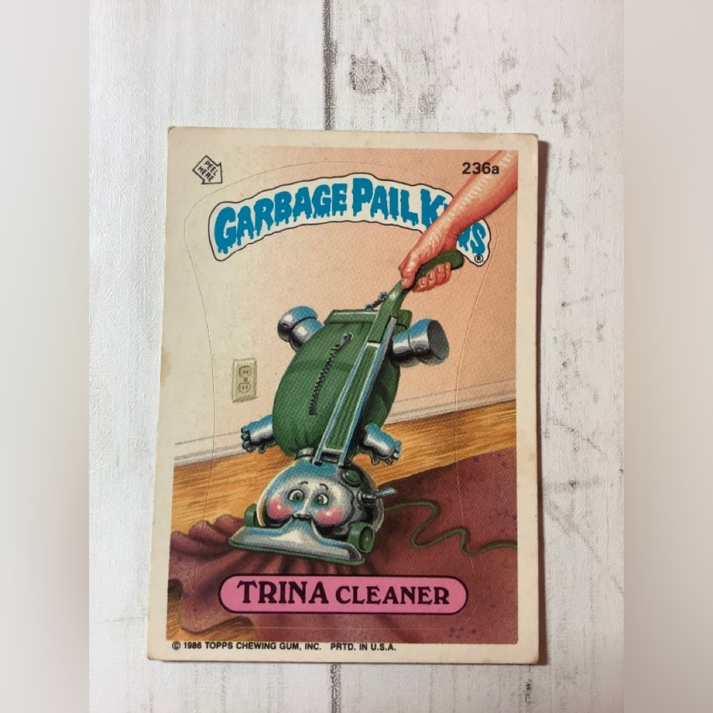 1986 Topps Garbage Pail Kids Series 6 GPK Trading Card Trina Cleaner #236a